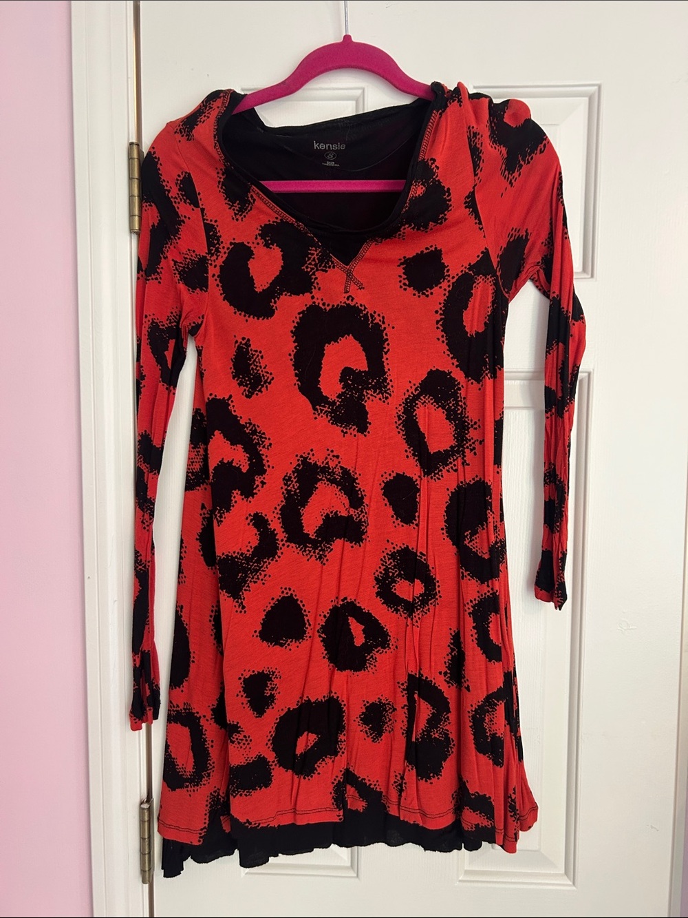 Kensie Animal Print Long Sleeve Dress